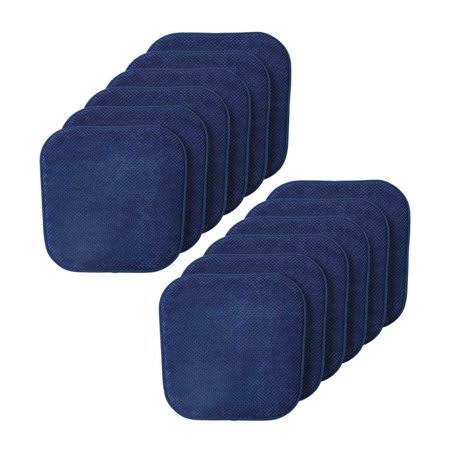 12 Pack Premium Memory Foam Non-Slip Ultra Soft Chenille Surface Chair Pad Cushions - Navy CH38MD