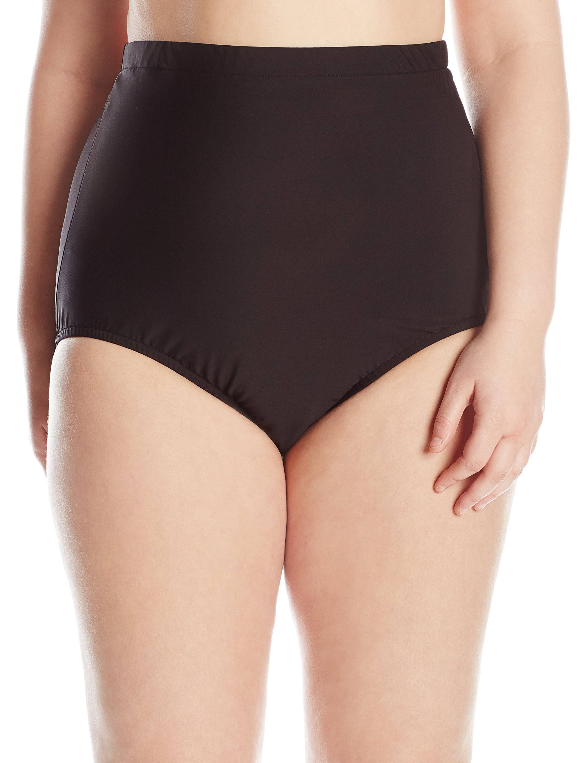 Penbrooke Womens Swimwear Plus High-Waist Bikini Bottom $46 18W, Women's, Black PE8HBZ